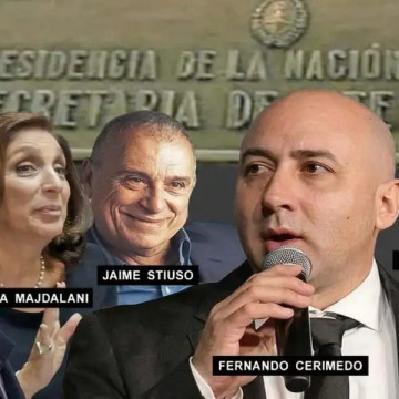 Fernando Cerimedo y sus sociedades con el elenco estable de la SIDE